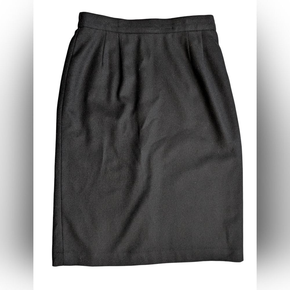 Vintage Black Wool Skirt Women's Size 14